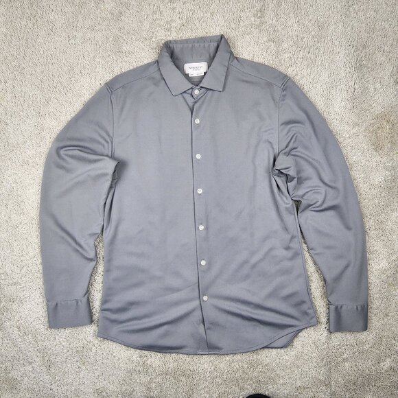 Ministry Of Supply Shirt Mens Size Large Slim Fit Work Office Chino Grey Date L - Picture 1 of 7